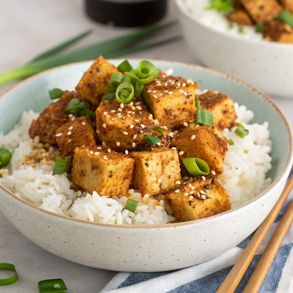 Crunchy Spicy Garlic Tofu