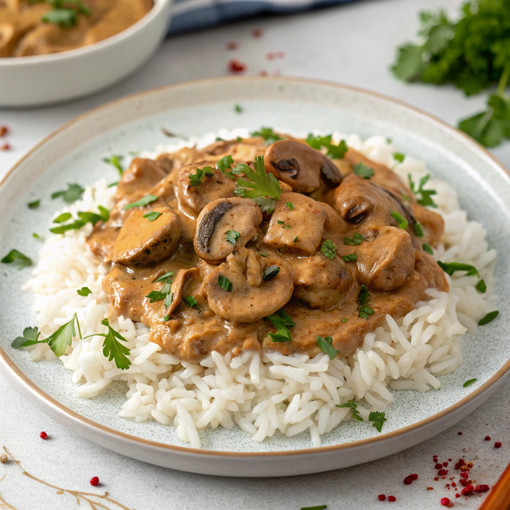 Vegan Mushroom Stroganoff