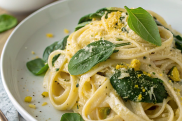 Lemon Ricotta Pasta with Spinach (Vegan)