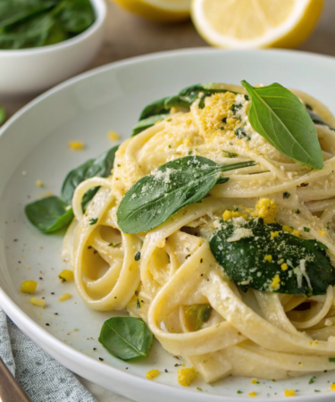 Lemon Ricotta Pasta with Spinach (Vegan)