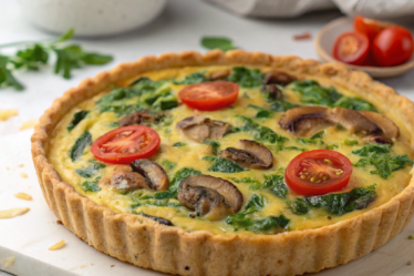 Spinach & Mushroom Quiche (Vegan)