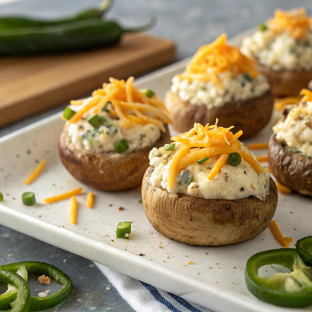 Jalapeno Popper Mushrooms (Vegan)